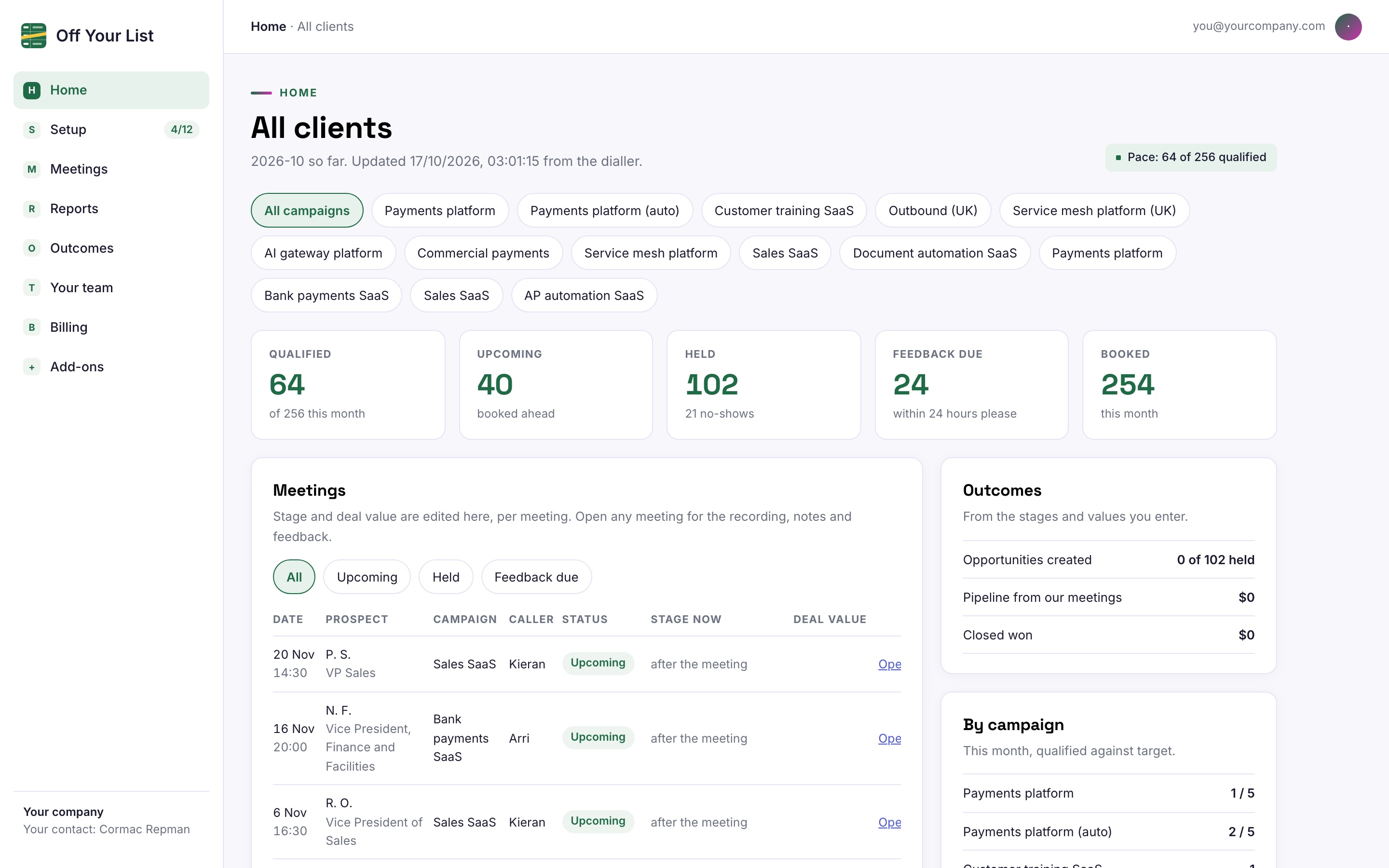 Client portal home